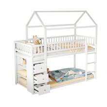 Kids Bed Frames, Headboards & Footboards - White + Wood + Wood - View 11