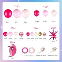 149pcs Pink And Gold Balloons Arch Kit - 25pcs Double Sided Hot Pink Flat Square Foil Balloons Wall Backdrop Anniversary Bachelorette Birthday Valentines Day Party Decoration - Màu Hồng Tươi - Xem 2
