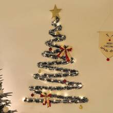 Plush Christmas Tree With Pearl Tree Topper Decoration Light, Suitable For Wall, Glass, Doorway, Party Background - Multicolor - View 15
