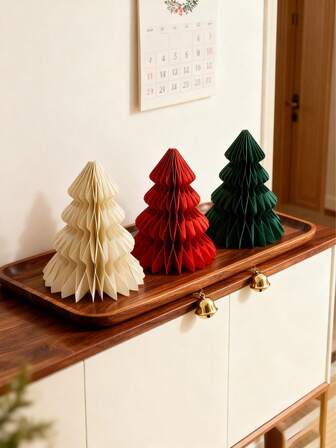 Decorazioni a nido d'ape natalizie - Ornamenti di carta in 5 stili (verde/rosso/avorio) per albero, festa e casa | Palline a goccia pieghevoli in stile INS per decorazione natalizia, palla di Natale, albero di Natale artificiale, decorazione per interni natalizi, Natale, decorazioni natalizie, decorazioni per albero di Natale, regali di Natale, decorazioni per albero di Natale, Navidad