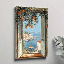 1pc French Patisserie Wall Art Print, Vintage Bakery Shop Digital Download, Pink Blue Architecture Poster, Paris Kitchen Home Decor 12X16inch And 16x24inch Framed  Suitable For Living Room, Bedroom, Bathroom And Other Decorations, Perfect Gifts For Christmas, Halloween And Thanksgiving - trắng - Xem 2