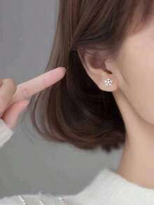 Snowflake Stud Earrings For Women, Minimalist Unique Design Cute Floral Earrings, Student Jewelry(The Random Shipping Pictures Are For Reference Only) Christmas Waist Chain Hoop Earrings Women Jewelry Women Christmas Decorations Hoops Fairy Earrings For Women Necklaces - 隨機 - 查看 9