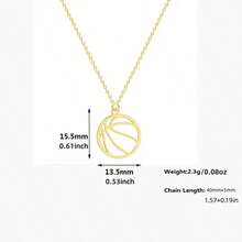 1pc Hip-Hop Stainless Steel Basketball Pendant Necklace, Simple Charm Basketball Sport Collarbone Chain Jewelry For Girls Boys Basketball Player Necklace Accessory - Basketball - View 4