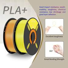 Filamento para impresora 3D PLA+ de alta velocidad, 2KG Azul & Verde, 1,75mm de diámetro +/- 0,02mm de tolerancia, compatible con AMS y la mayoría de impresoras FDM, 1kg/Spool - Mármol - Negro - Ver 9