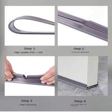 1pc Door Draft Stopper With Gray Fur, Soundproof And Air Conditioning Insulation Door Bottom Seal Strip