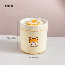 صندوق غداء حراري دائري من الفولاذ المقاوم للصدأ 304 بنمط جميل مع مقبض، صندوق بنتو مزدوج الطبقة معزول قابل للفصل، حاوية غداء محمولة وإعادة الاستخدام مقاومة للتسرب، حاوية تخزين الطعام، آمنة للميكروويف والغسالة الآلية، مناسبة لاستخدام الطلاب والبالغين في المدرسة والمكتب والتخييم والنزهات والسفر