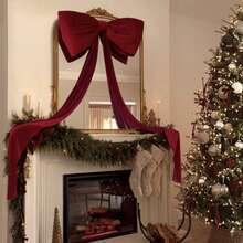 6ft Giant Velvet Bow, Suitable For Party, Wedding, Christmas Tree Topper Decoration, Room Decor, Holiday Decoration, Scene Setting Christmas Decorations Home Christmas Gifts Christmas Decor - Multicolor - View 8
