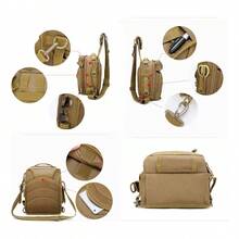 Mochila Pechera Militar Táctica Caqui Liso, Grande Impermeable con Sistema MOLLE.Bandolera Cruzada, Multibolsillos para Organizar.Ideal para Pesca, Senderismo, Camping y Comute Diario - Caqui - Ver 5