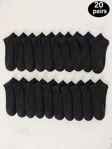 10/20/30 双男士隐形无缝袜子，透气吸湿排汗，适合运动休闲穿着，黑色、灰色和白色 - 彩色 - 查看 22