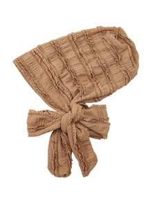 1pc European & American Muslim Women Lotus Pleated Elegant Headscarf With Long Tail Tie, Versatile Daily Wear - Multicolor - View 5