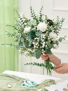 30 tallos de hojas de eucalipto con fruta, plantas verdes artificiales para decoración de bodas en jarrones, ramos, arreglos florales y decoración del hogar