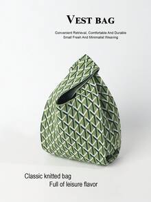 حقيبة تسوق قابلة للطي من الكروشيه خفيفة الوزن وقابلة للتنفس بتصميم كتل اللون المربعة، حقيبة يد كاجوال عصرية للنساء لحمل الهاتف والمستحضرات والكتب، مناسبة للاستخدام اليومي والعطلات والتنقل والتسوق والتصوير والخارج والتخييم والعودة للمدرسة والسفر والعطلات والطلاب