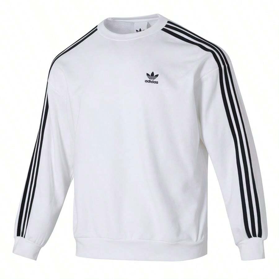 Adidas Áo nỉ/Áo chui đầu CREW cỡ lớn cho nam - Thoải mái khi mặc hàng ngày, du lịch ngoài trời, thể thao - KD1834 - trắng - Xem 1