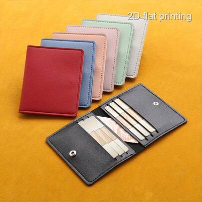 1PC Simple Casual Card Holder Ultra-Thin PU Leather Credit Card Holder Coin Purse