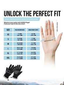 GOUNOD 1 para zimowych rękawic motocyklowych do jazdy na nartach, przeciwzamarzaniowych, antypoślizgowych, termicznych, z grubym wykończeniem i funkcją obsługi ekranów dotykowych, dla kobiet i mężczyzn.