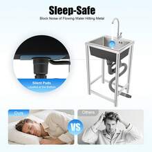 Stainless Steel Sink With Faucet,17.7*16*29.5in  Free Standing Utility Sink, Single Bowl Commercial Sink - Bạc, Đen - Xem 6