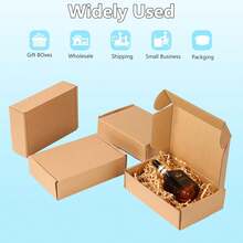Paquete de 50 cajas de envío peque?as de 15.24 x 10.16 x 4.06 cm, cajas de cartón reciclables, cajas de embalaje marrones, cajas de correo para peque?as empresas (tama?o interior: 5.6 x 3.9 x 1.5 - negro - Ver 5