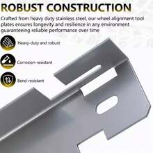 2-Piece Premium Wheel Alignment Tool Plates With Hanging Holes, Heavy-Duty Steel Construction, Precise Alignment, Rust-Resistant, Professional Mechanic Wheel Alignment Tool, Easy To Install, Universal, Toe Alignment Tool Plates 2-Piece - Silver - View 3