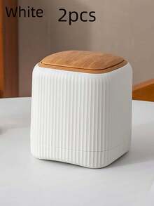 Multi-Functional Desktop Plastic Storage Bucket, Fashionable Mini Trash Can, Mini Trash Can With Lid - Detachable Small Trash Can, Small Plastic Trash Can, Pop-Up Countertop Garbage Basket, Suitable For Bathroom, Office, Kitchen, Bedroom, Desk, Coffee Table, Office, Car. Multiple Colors Available