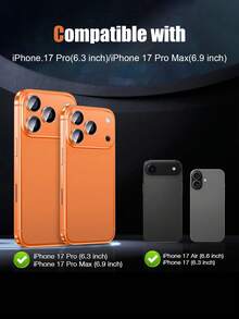 1Pack Orange Hawk Eye Tempered Glass Lens Protector, Waterproof, Scratch-Resistant, Shatterproof Edges, Compatible With IPhone 11/12/13/14/15/16/16 Plus/16 Pro/16 Pro Max/17/17 Air/17 Pro/17 Pro Max Series - Orange - View 3