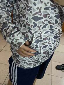 Y2k Camo Print Long Sleeve Shirts Going Out Tops,Women'S Vintage Camo Half Zip Pullover Sweatshirt, Casual Long Sleeve Kangaroo Pocket Hoodie,Vacation Outfits Women, Perfect Mother'S Day Gift For Mom - 紫丁香色 - 查看 7