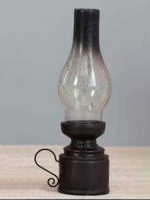 1pc Vintage Kerosene Lamp Candle Holder Decor, Retro Home Decor Creative Craft, Suitable For Bar, Cafe, Vintage, Nostalgic, Old-Fashioned Kerosene Lamp Candle Holder, Creative Candlelight Dinner Props, Bar, Cafe, Dining Room Candle Holder Decor, Modern Minimalist Office, Study, Telephone, Projector, Living Room, Wine Cabinet, Craft