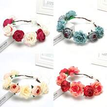 Coroa de Flores Simulada Feita à Mão, Festivais Escolares Japoneses, Coroa de Flores para Meninas Bunkasai, Há Coroas de Rosas em Cores como Rosa e Azul. Decoração para Ensaio Fotográfico de Férias à Beira-Mar, Coroa de Flores de Rosas, Coroa de Flores para Noiva, Decoração para Madrinhas, Acessórios de Cabelo Boêmios, Decorações de Elfos da Floresta, Acessórios Doces Coreanos Super Fadas, Presentes de Casamento, Acessórios para Casamento, Artigos para Festas, Artigos para Eventos