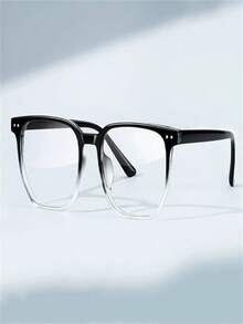 Chic Retro Small Square Plain Glasses Frames For Women – Eyewear For Round Faces - 黑色 - 查看 1