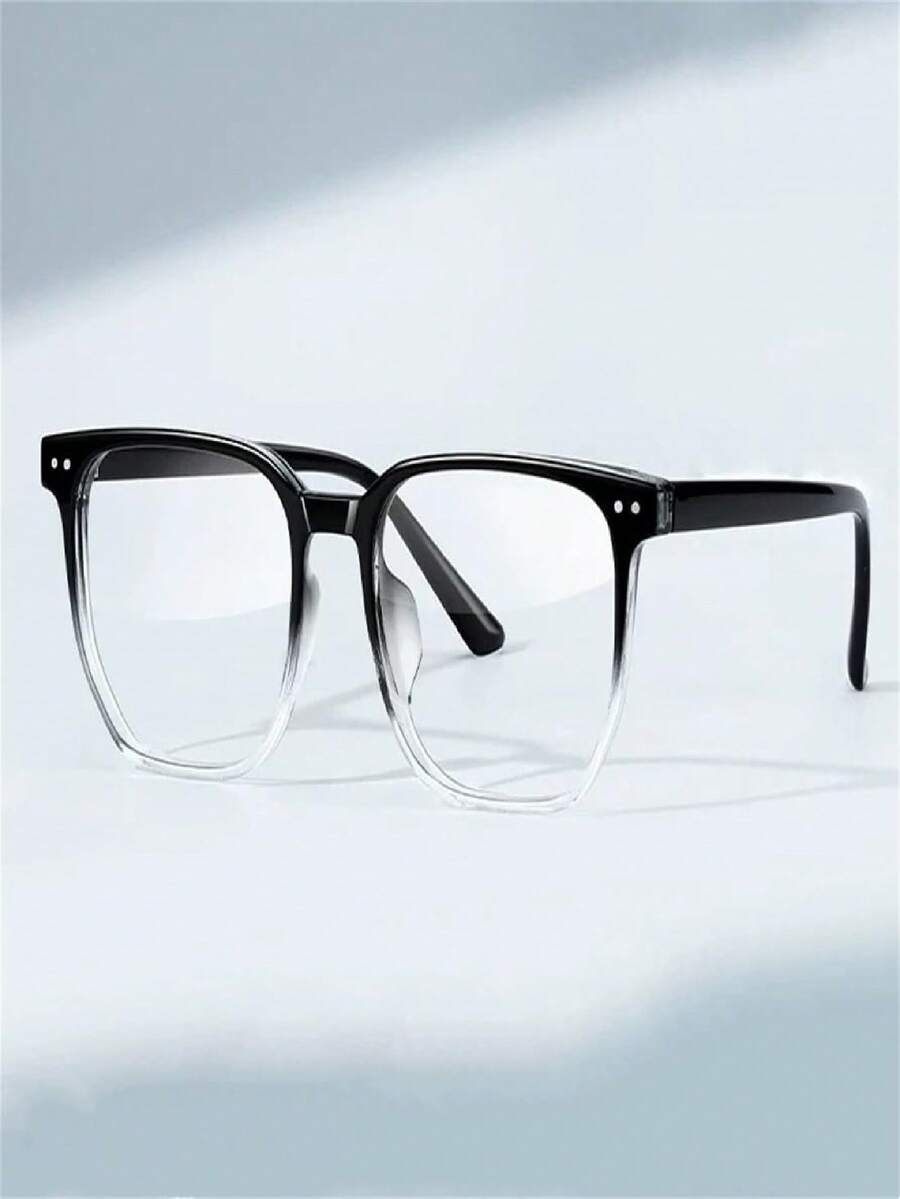 Chic Retro Small Square Plain Glasses Frames For Women – Eyewear For Round Faces - 黑色 - 查看 1