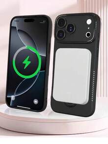 时尚高品质磨砂边 CD 图案磁性手机支架外壳适用于 17 Pro Max、14、16 Pro Max，硅胶全身保护套适用于 15、13、12、11 - 橘色 - 查看 7