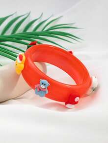 1pc Fashionable European & American Christmas Tree Resin Bracelet, Suitable For Holiday Parties