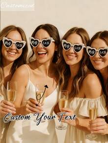 Personalized Custom Heart-Shaped Pearl Embellished Fashion Glasses, Wedding Decorative Glasses, Party Novelty Heart-Shaped Fashion Glasses For Women, Retro Heart-Shaped Fashion Eyeglasses, Heart-Shaped Fashion Glasses, Fashion Cat-Eye Heart-Shaped Loose Fashion Glasses,Vacay Vibe Au