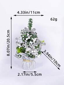 3 buc/2 buc/1 buc, decor de casă elegant pentru brad de Crăciun artificial, 20,3 cm, mini brad de Crăciun cu globuri de Crăciun cu fructe de pădure albe și flori artificiale, decor de nuntă pentru logodnă, recuzită pentru petreceri, decor de grădină pentru living, cadou suvenir de Crăciun