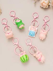 1pc Pink Pig Keychain, Key Chain, Key Ring, Unisex Keyring, Gift For Men, Christmas Decoration, Christmas Gift, Gift For Friends, Gift For Mom, Christmas Present, Teacher Gift, Men's Car Accessories, Bag Pendant Bag Charms Car Sister Gift Ideas