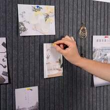 1pc Felt Vertical Grooved Wall Sticker, Self-Adhesive Collision-Proof Wallpaper For Home, Office, Classroom Wall Decor, Photo Display And Art Decoration, Or As A Memo Board