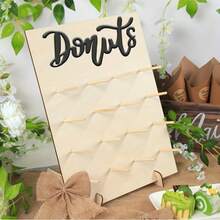 Wooden Donut Display Stand, Dessert Holder For Weddings, Parties, Birthdays, Candy Bar, DIY Tabletop Decorations, Rustic Bridal Shower Decor, Non-Electric, Theme-Neutral Holiday Accessory
