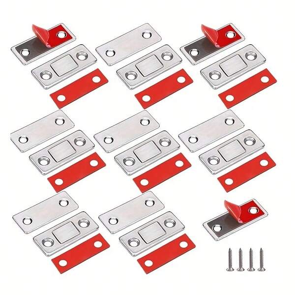 8 Pack Ultra Thin Cabinet Magnetic Catches - Stick-On Drawer Magnets For Kitchen Cabinet Closet Door With Sliding Door Magnet Cupboard Closer Function