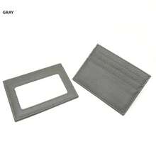 Tarjetero de Cuero Genuino, Tarjetero Delgado para Tarjetas de Negocios, Estuche para Tarjetas de Crédito, Pequeña Cartera para Hombres, Etiqueta de Tarjetero Negra - Negro - Ver 9