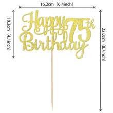1 PCS Happy 75th Birthday Cake Topper Gold Glitter Cheers To 75 Years Birthday Cake Pick 75 Fabulous Cake Decoration For Happy 75th Birthday Theme Party Decorations Supplies{"Color_name":"Gold","Style":"75th"} - 第75屆 - 查看 3
