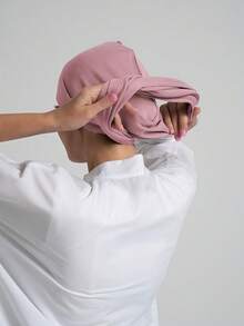 1 pieza Hiyab de unicolor clásico instantáneo para mujer, 3 métodos de uso diferentes, pañuelo de cabeza elástico versátil y práctico, tela de modal suave, cómodo para uso diario, deportes, yoga