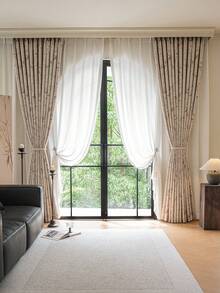 1pc Blackout Thermal Insulated Curtain - 99% UV-Resistant Polyester, Rod Pocket Hanging, Non-Bleachable Plain Weave, Bedroom Art Theme, Coated Blackout Thermal Insulation, Noise Reduction - Ideal For Bedroom, Farmhouse And School Deep Sleep (280g Fabric Weight) - Multicolor - View 9