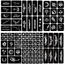 yikexuanli Bộ 3 miếng dán xăm Henna + Khuôn xăm rỗng, Nhiều mẫu, Vẽ nghệ thuật cơ thể, Bộ dụng cụ xăm tạm thời bán vĩnh viễn, Khuôn xăm tự làm, Phù hợp cho hình xăm tạm thời nam/nữ, Trang trí ngày lễ - Nhiều màu - Xem 6