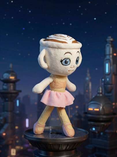 25cm/9.84in Goo Goo Gaa Gaa Sahur Plush Ballerina Cappuccino Coffee Girl Plush Doll, Creative Gift, Suitable For Children's Birthday Party, Girls' Room Decor, Collection, Gift For Family, Friends, Children's Doll, Christmas Gift, Halloween Gift, Christmas Stocking Stuffer, Birthday Gift, Anniversary Gift, Children's Day Gift