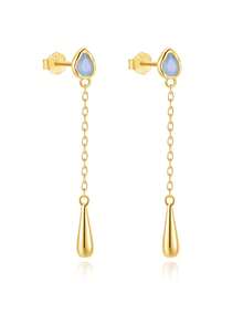 EleRunis 1Pair 925 Sterling Silver Opal Water Drop Tassel Flat Back Cartilage Helix Piercing Fine Jewelry For Daily Wear Wedding Party Engagement Anniversary Valentine's Day