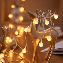 1 pieza Luces de cadena de bola de cristal LED, luces de decoración de ambiente para carpa de camping al aire libre, lámpara de bola de cristal, decoración para habitación, patio exterior