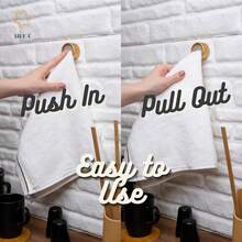 Ganchos Toallas Cocina Organización Dorado Satinado Paq4 - Nebulosa Blanca - Ver 7