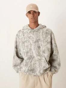 Maple Leaf Print Hoodie For Men And Women Camo Hoodie Oversized Sweatshirt With Pockets Sets Fall Outfits - White - View 2