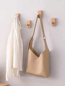 1 peça de cabide de faia simples e sólido, cabide de madeira natural, cabide de parede de faia, gancho decorativo para porta, para lavanderia, loja, café, bar