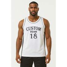 Men's Adult Sports Set: T-Shirt With Basketball Shorts - Custom White - View 4