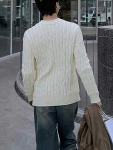 1pc Teen Boys Minimalist Vintage Soft Comfortable Versatile Pullover Knit Sweater, Spring/Autumn/Winter